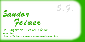 sandor feimer business card